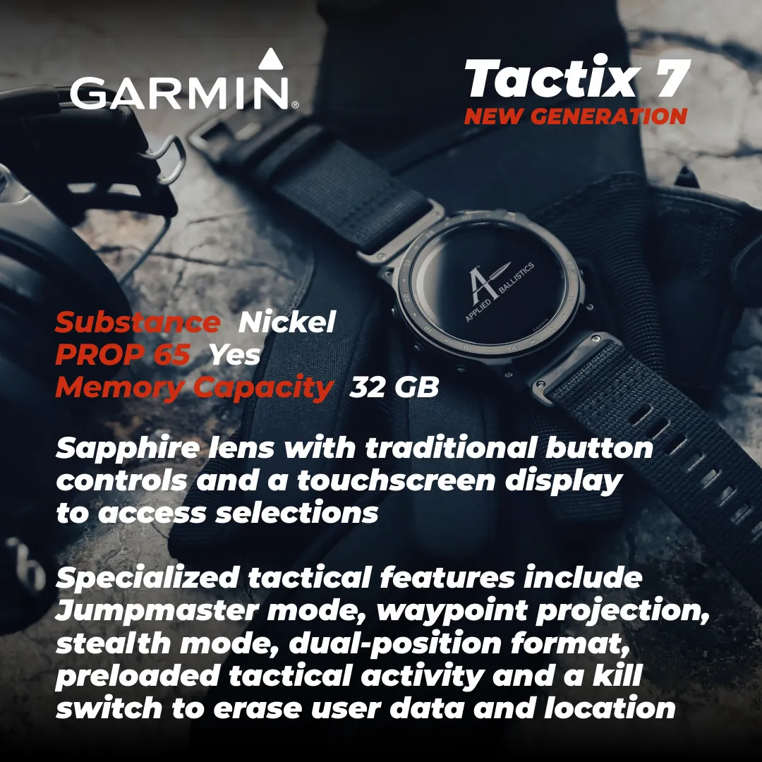 Garmin Tactix 7 Tactical Multisport GPS Smartwatch with 1.4” Always-On Display Tactical Watch | Advanced Training, Tracking   Mission-ready Features