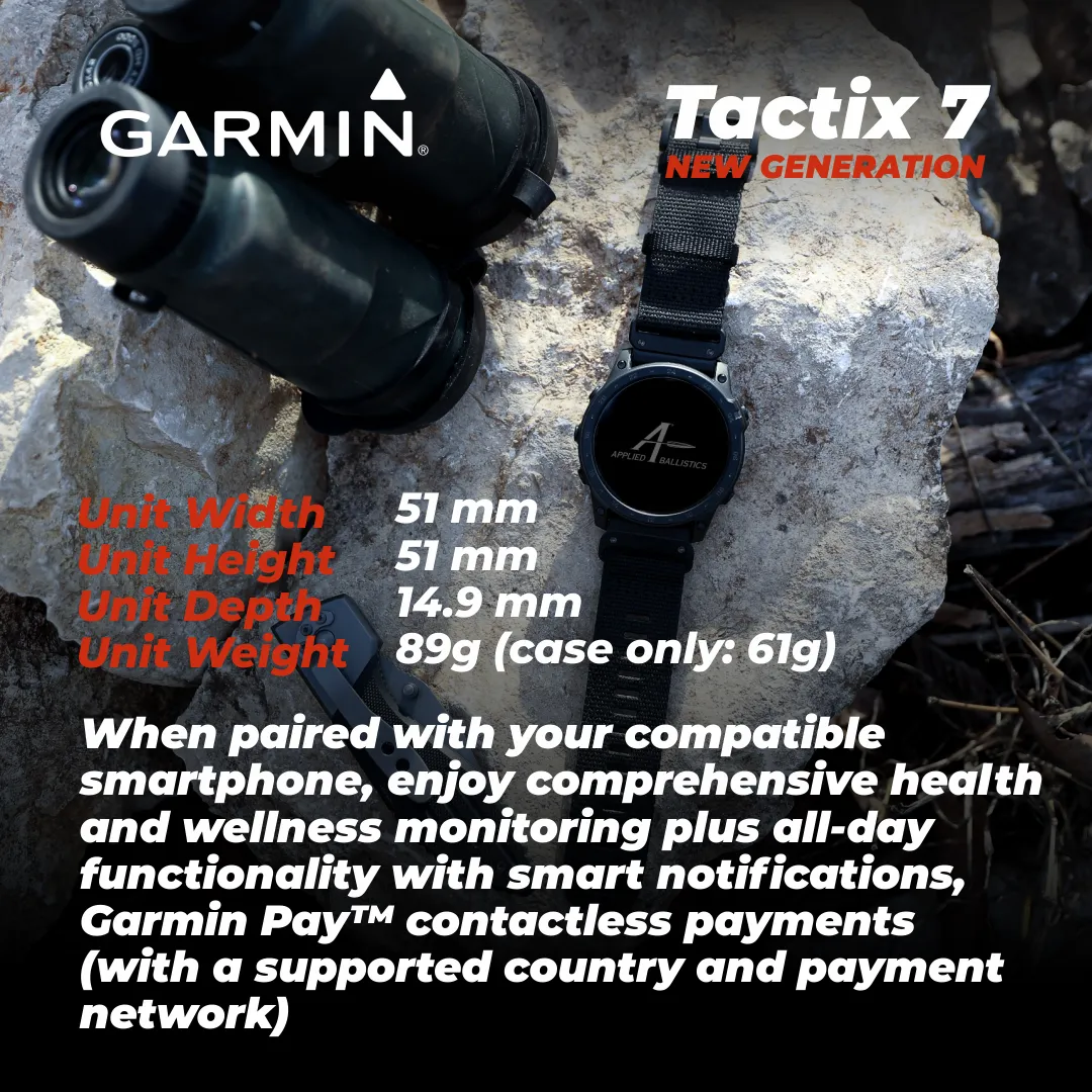Garmin Tactix 7 Tactical Multisport GPS Smartwatch with 1.4” Always-On Display Tactical Watch | Advanced Training, Tracking   Mission-ready Features