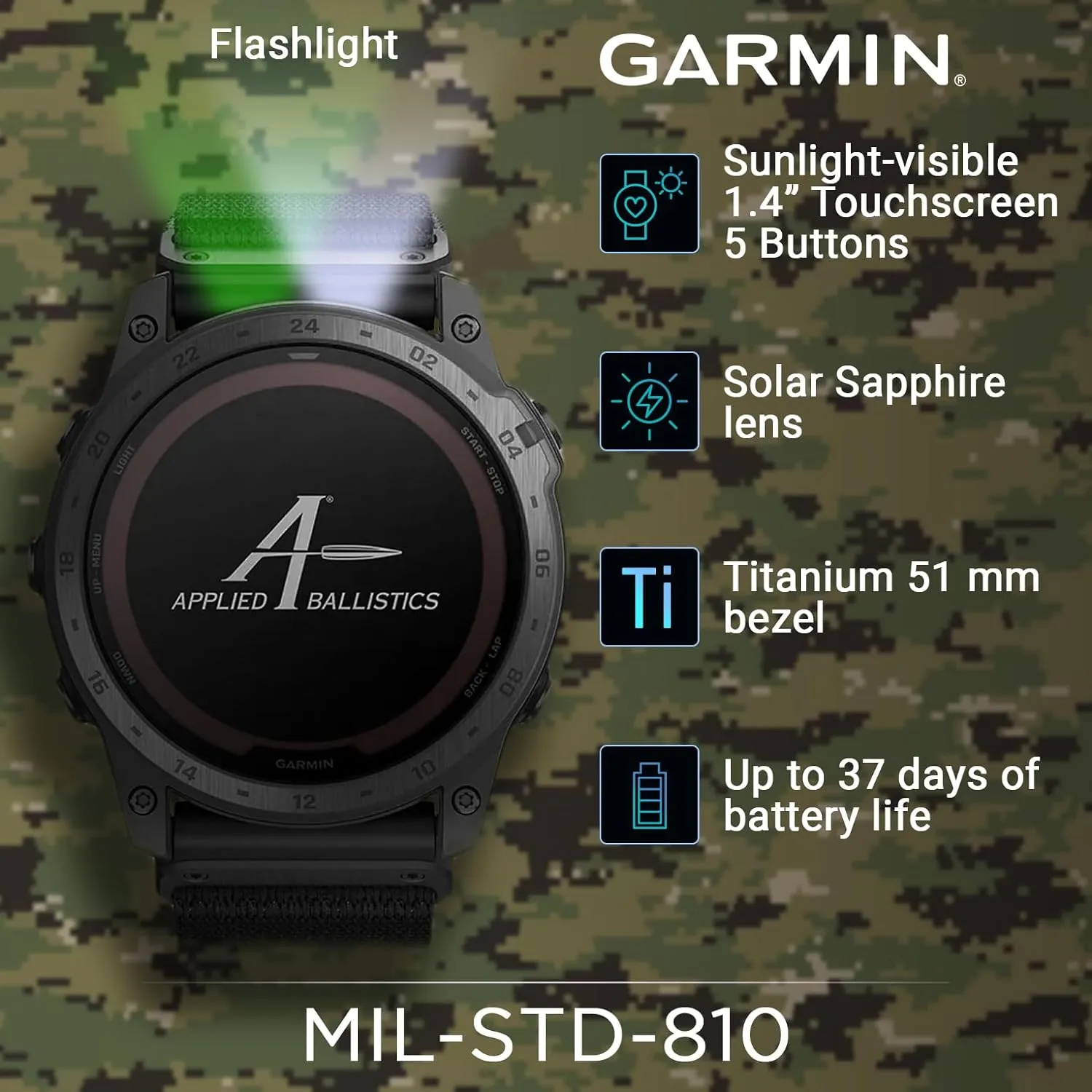 Garmin Tactix 7 Tactical Multisport GPS Smartwatch with 1.4” Always-On Display Tactical Watch | Advanced Training, Tracking   Mission-ready Features