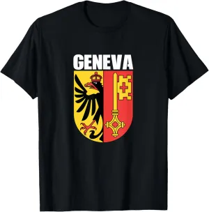 Geneva Switzerland Souvenir Graphic Coat Of Arms Of Geneve T-Shirt