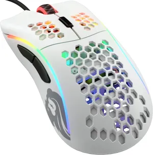 Glorious Gaming Model D Wired Gaming Mouse - 68g Superlight Honeycomb Design, RGB, Ergonomic, Pixart 3360 Sensor, Omron Switches, PTFE Feet, 6 Buttons - Matte White