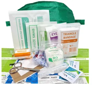 Glove Box First Aid Kit in Semi Circle Bag