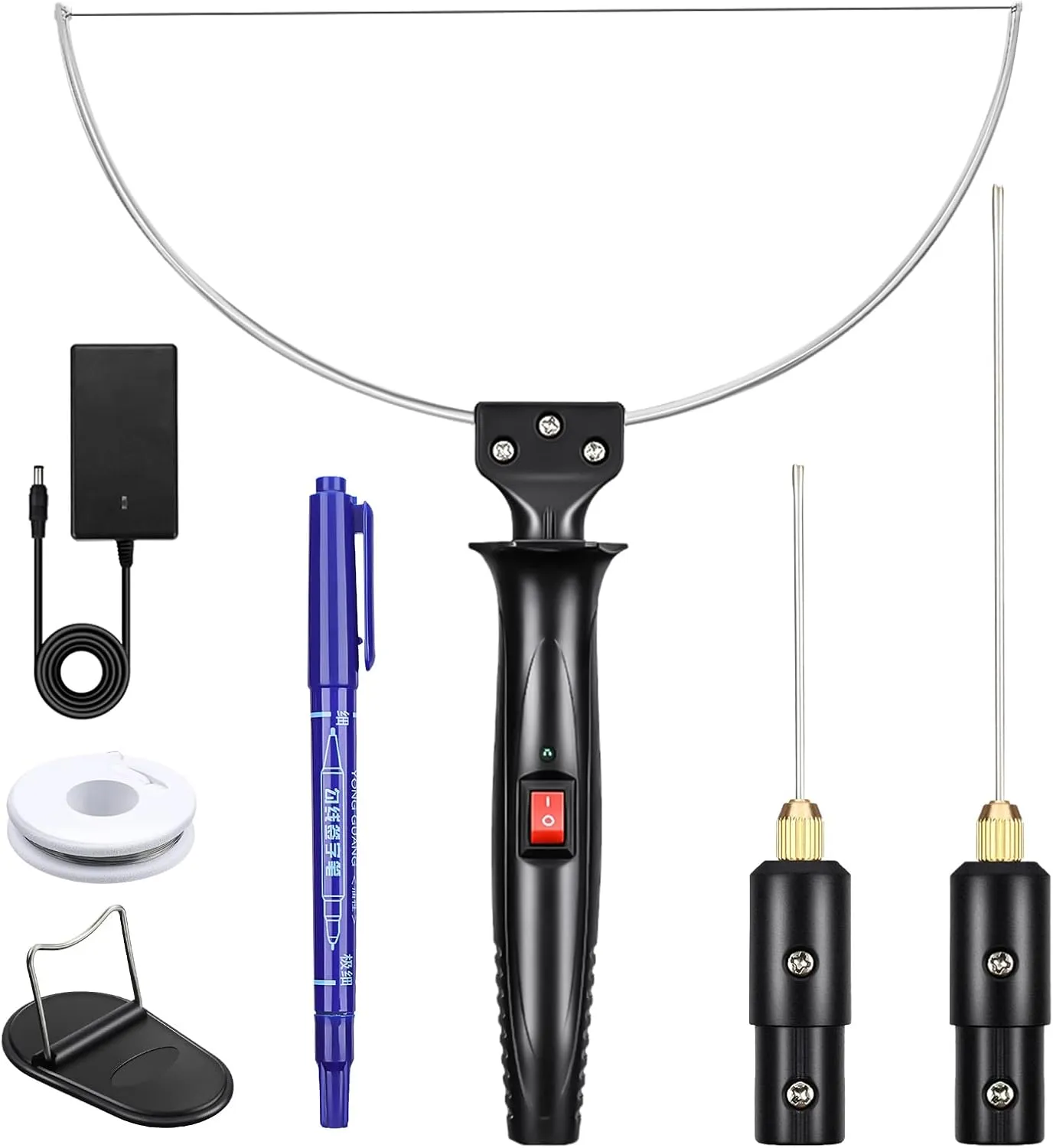 GOCHANGE 3 in 1 Foam Cutter Electric Cutting Machine Pen Tools Kit, 100-240V / 18W Styrofoam Cutting Pen with Electronic Voltage Transformer Adaptor