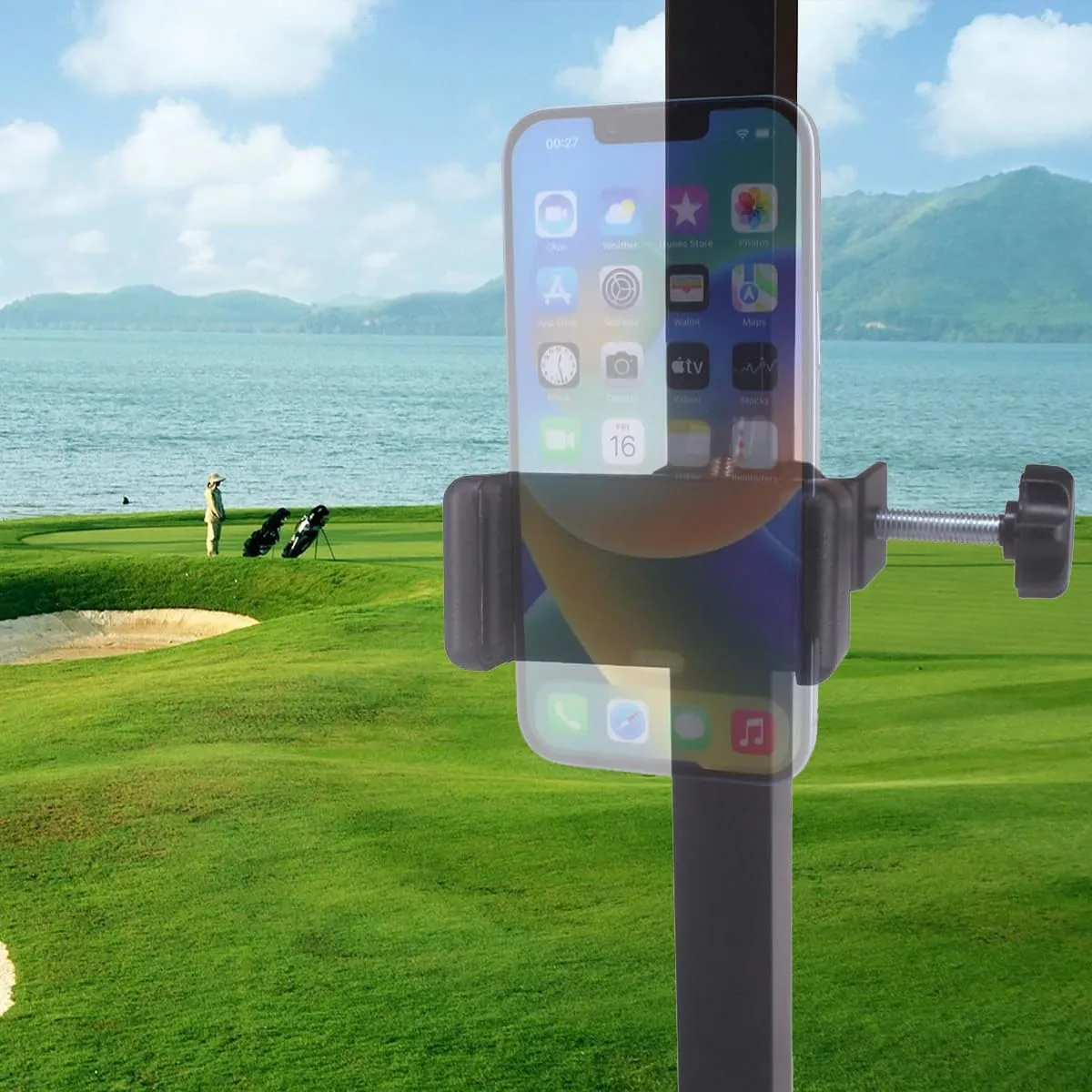 Golf Cart Phone Holder Mount, No Shaking Cell Phone Holder for iPhone/Galaxy/Google Pixel&Golf GPS SX400/SX500 Fit for EZGO/Club Car/Yamaha/Zone Golf Carts