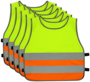 GOOFIT High Visibility Reflective Safety Vest Children's Bicycle Safety Vest Running Lightweight Vest Reflective Vest for School Walking and Playing Boys Girls