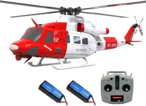 Goosky E2 UH-1Y RC Helicopter with GPS, 1/35 Scale 2.4G 6CH Dual Brushless Direct Drive RC Aircraft with Lidar Positioning and Hands-Free Hovering, Gift for Adult (RTF Version)