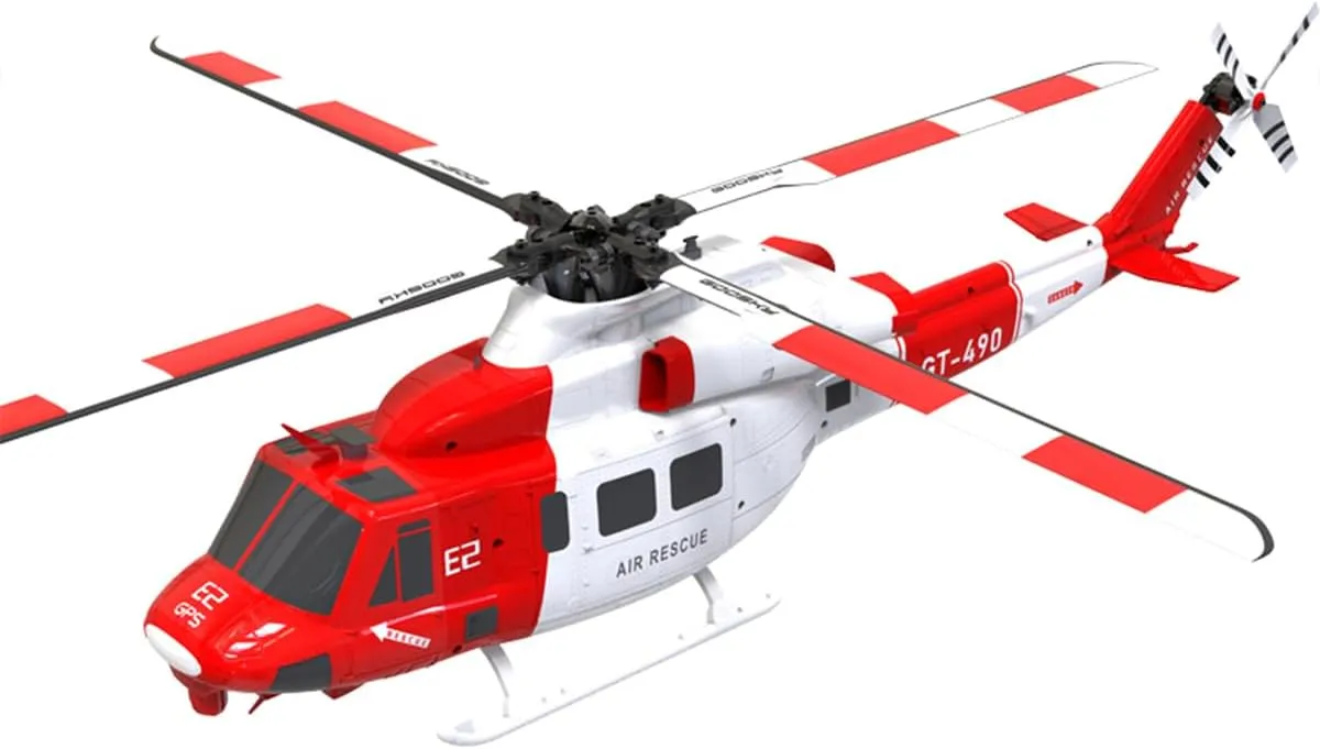 GOOSKY E2 UH-1Y Remote Control Helicopter for 16 , 2.4G 6CH Dual Brushless Direct Drive RC Simulation Helicopter Model with Lidar Positioning, One Battery (RTF Version)
