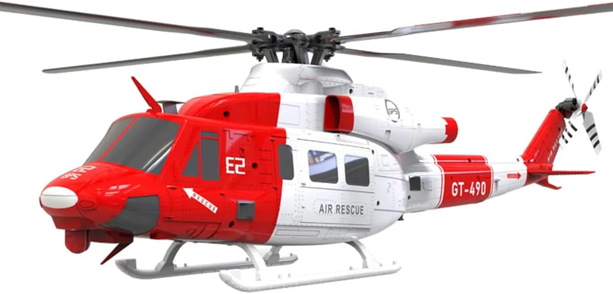GOOSKY E2 UH-1Y Remote Control Helicopter for 16 , 2.4G 6CH Dual Brushless Direct Drive RC Simulation Helicopter Model with Lidar Positioning, One Battery (RTF Version)