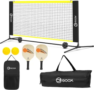 GOOX 6FT Small Mini Pickleball Net Set (with Paddles) - Quick Setup Indoor/Outdoor Portable Practice Net - Lightweight Dink Training Aid for Backyard, Driveway