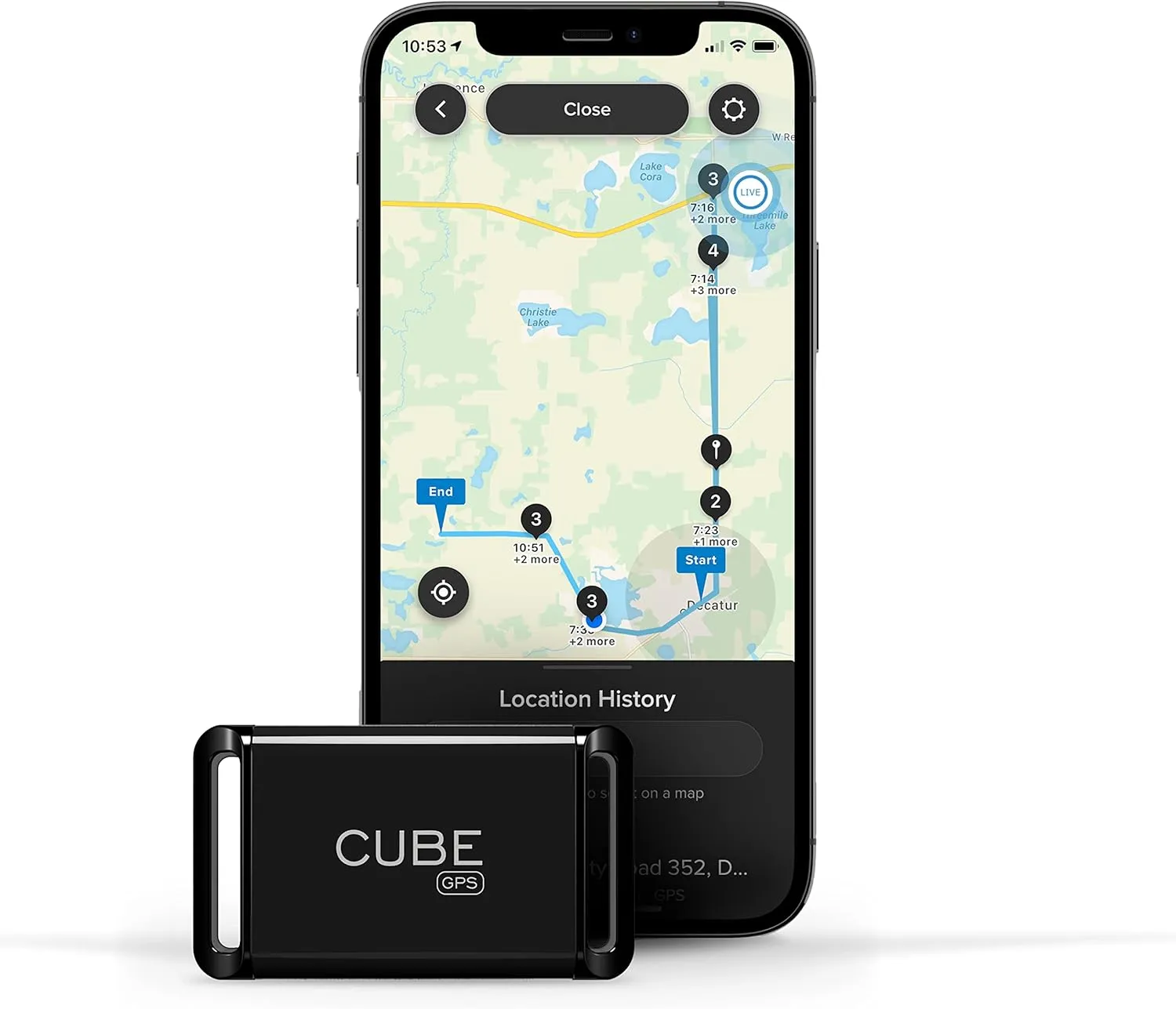 GPS Tracker for Vehicles – GPS Tracker Device for Car, Trucks, Pets - Real Time Tracking, SOS Pings, Geo-Fencing Rechargeable Battery Up-to 60 Days with Hardwire Charger - Requires Subscription