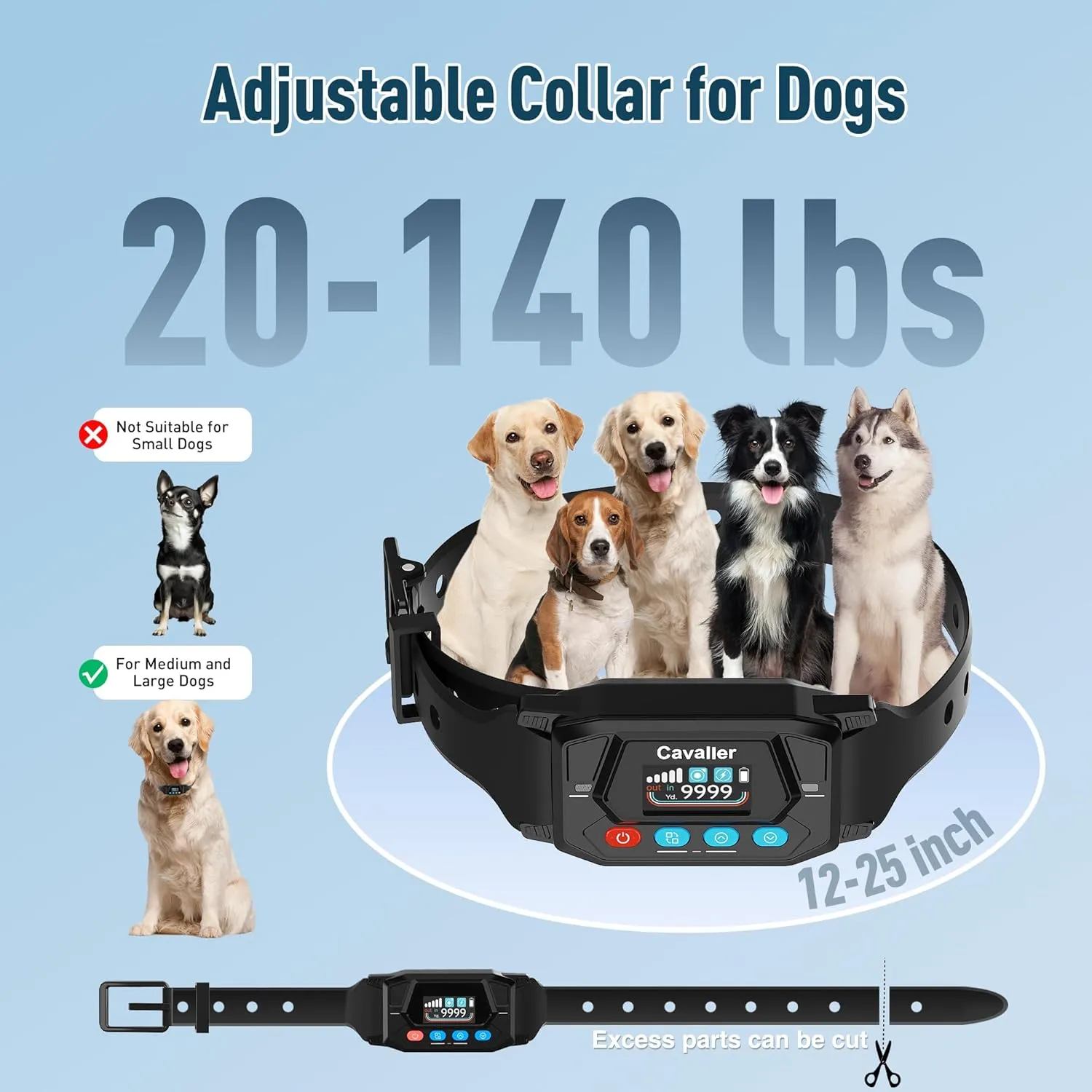 GPS Wireless Dog Fence, Electric Fence for Dogs Perimeter Dog Collar with 3 Warning Modes - Radius Up to 33-9999 Yards Wireless Fence for Large Dogs Only Outdoor Use