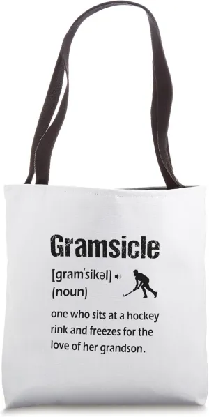 Gramsicle Funny Ice Hockey Grandma Sicle Definition Tote Bag