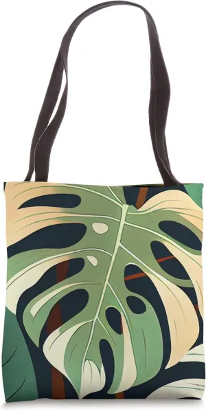 Green Philodendron Monstera Leaf Foliage Botanical Art Tote Bag