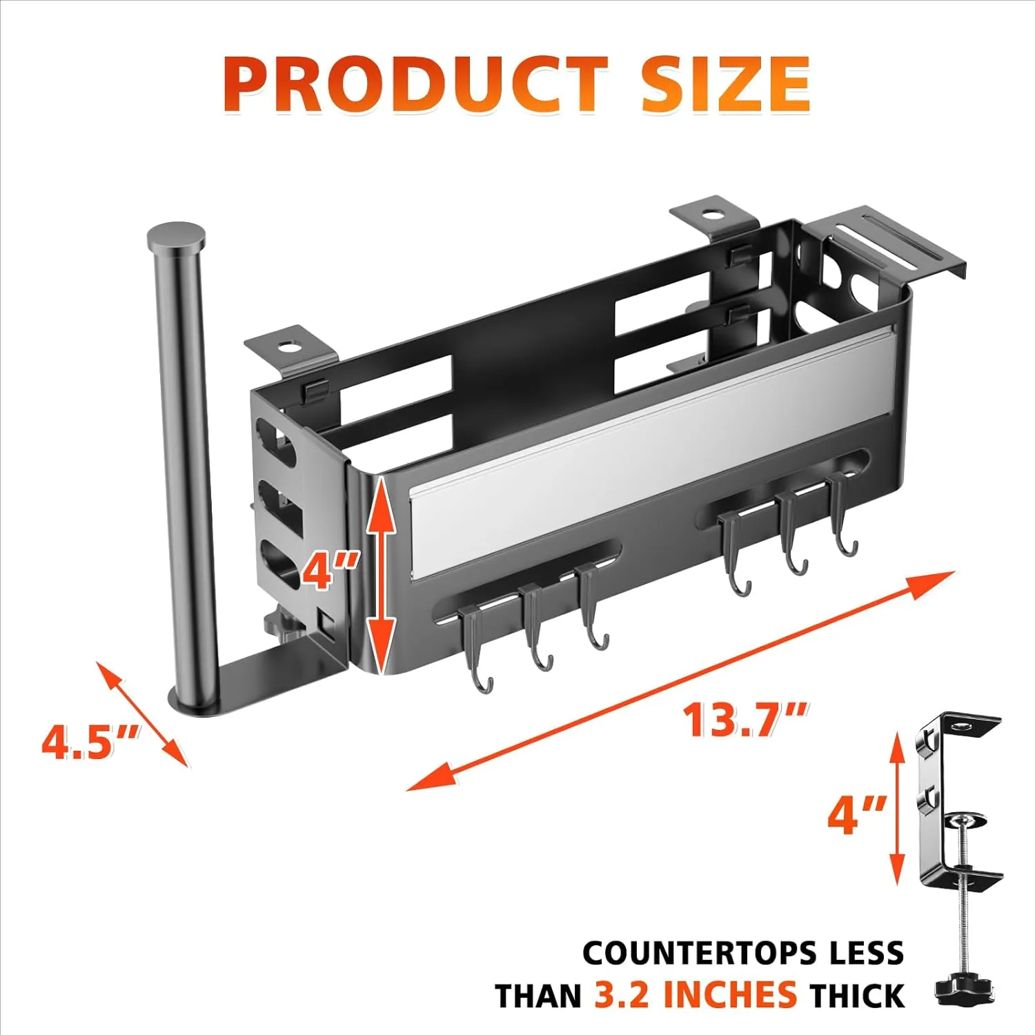 Griddle Caddy for Blackstone 17/22/28/36 inch Griddle, Grill Caddy, Powder Coated Steel, Blackstone Accessories Storage with Magnetic Tool Holder & Knife Rack & 6 J-Hooks, Outdoor BBQ