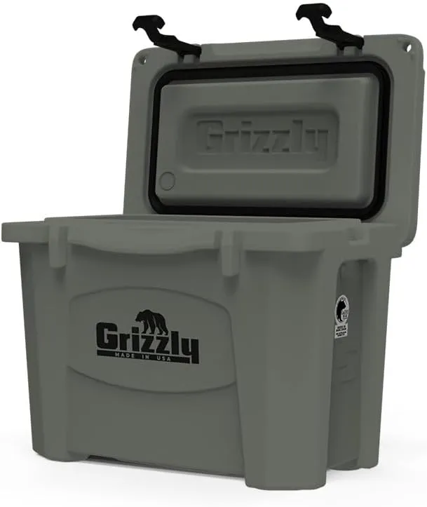 Grizzly 15 Cooler | 15 qt Ice Chest Durable Rotomolded Insulated | Made in USA | Warranty for Life | For Beach Boat Camping Fishing Hunting | G15