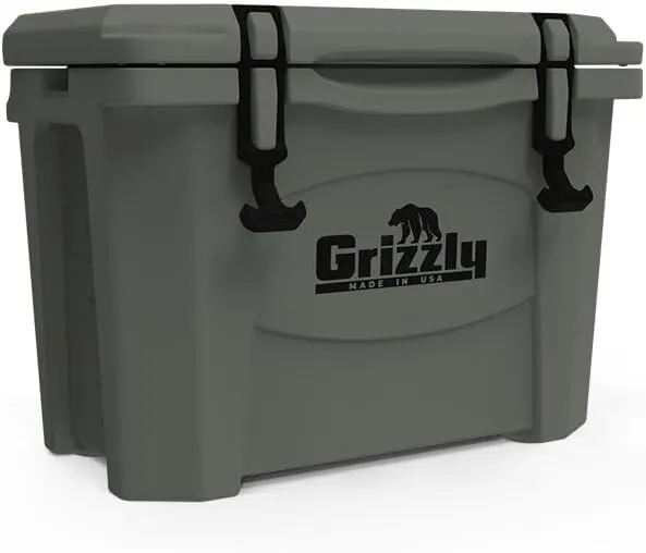 Grizzly 15 Cooler | 15 qt Ice Chest Durable Rotomolded Insulated | Made in USA | Warranty for Life | For Beach Boat Camping Fishing Hunting | G15