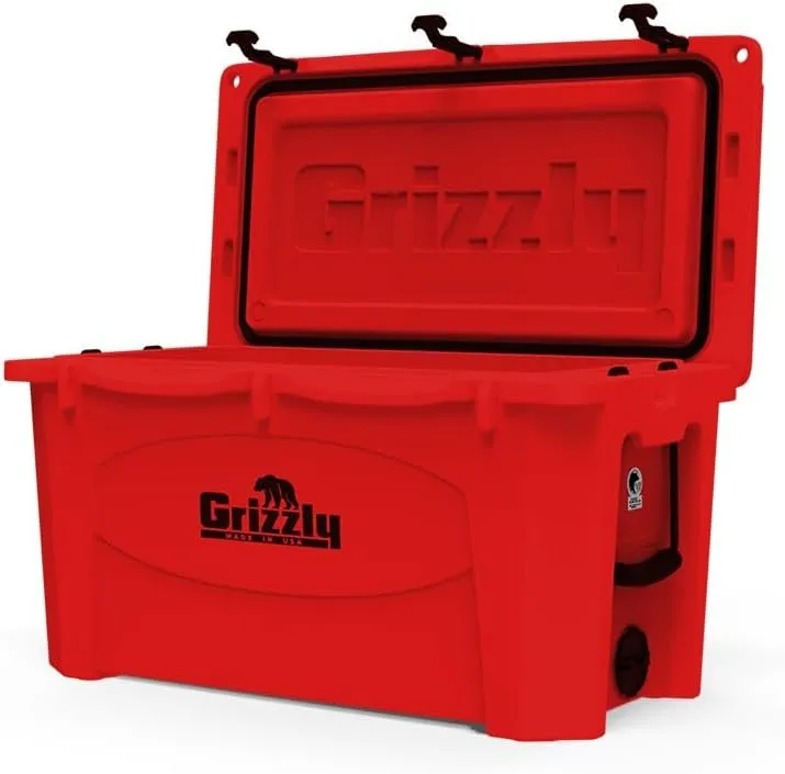 Grizzly 75 Cooler | 75 qt Ice Chest Durable Rotomolded Insulated | Made in USA | Warranty for Life | for Beach Boat Camping Fishing Hunting | G75
