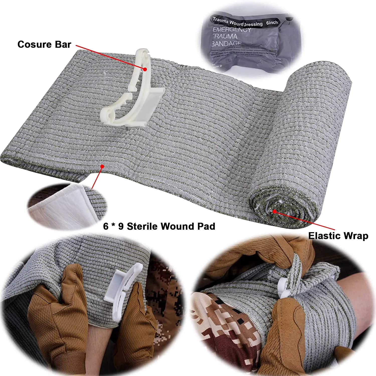 GRULLIN MOLLE IFAK Trauma Kit,Tactical First Aid Kit,Emergency EMT MedKit for Car Travel Adventure Kayak Camp Hunt,Tourniquet Bandage Bleed Control Kit