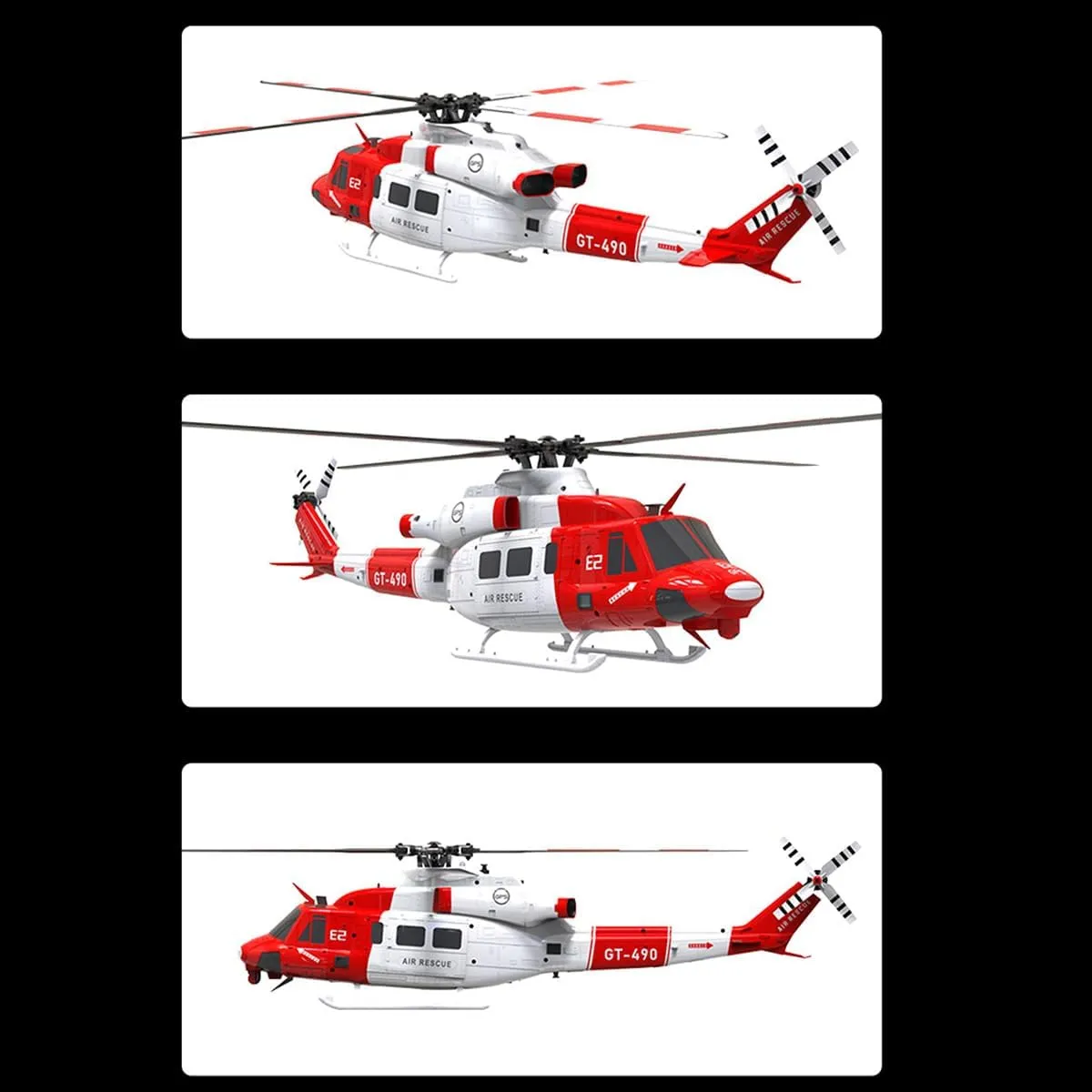 GS E2 UH-1Y RC Helicopter with GPS Lidar Positioning, 2.4G 6CH Dual Brushless DD Military Remote Control Helicopter Model, Mode1 Mode2 Switchable RC Aircraft Toy Gift -RTF