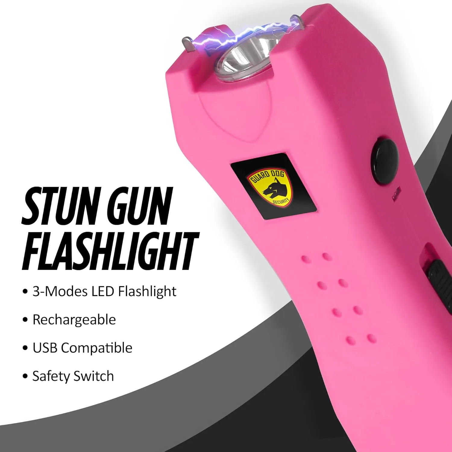 Guard Dog Security Pepper Spray and Stun Gun Flashlight, Rechargeable, Self-Defense Keychain for Women, Pepper Spray Stun Gun Combo, Personal Security Value Set, Rechargeable Flashlight, 0.5 fl oz