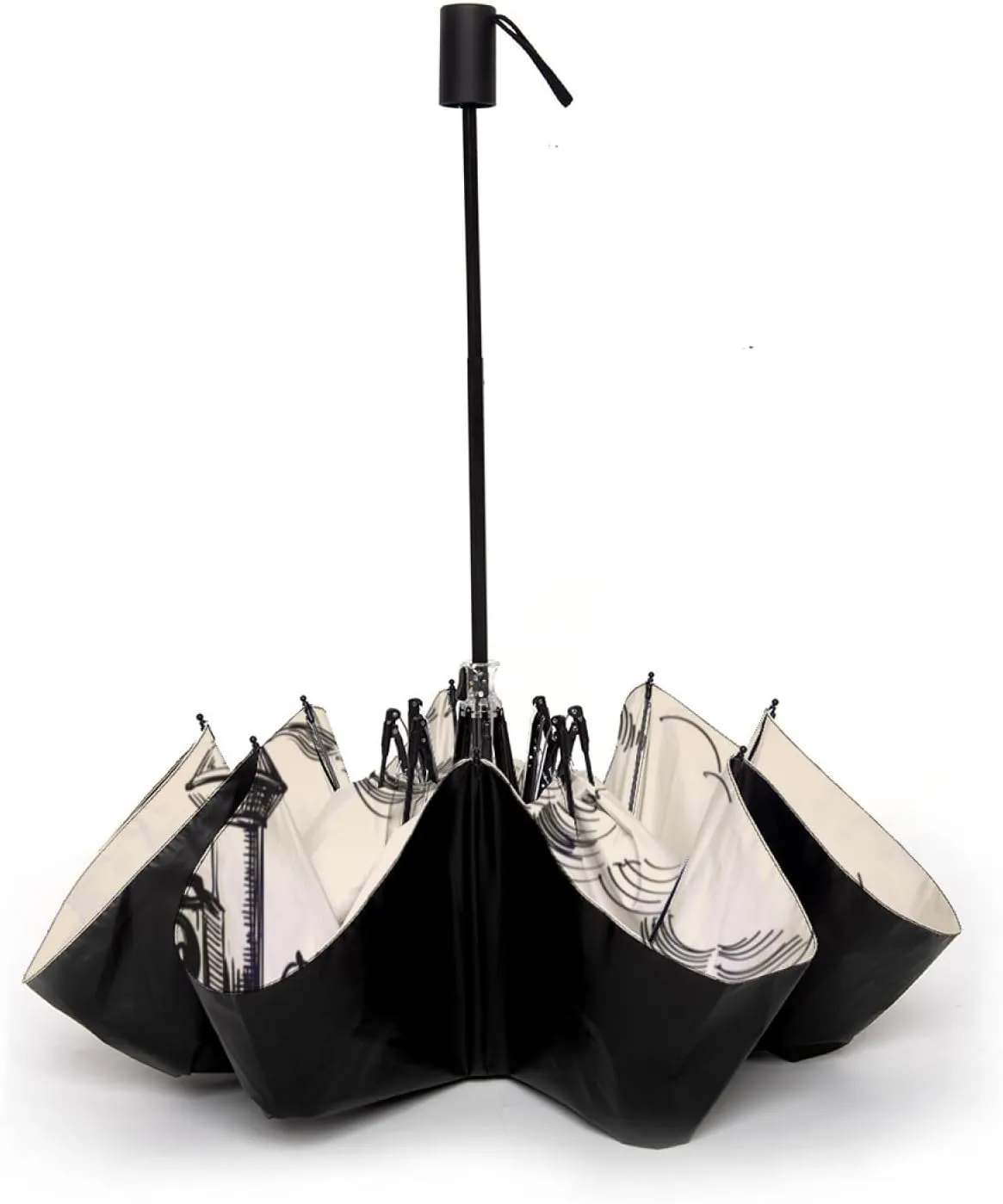 GUYOS -Umbrella Compact Travel Anti-UV Umbrella for Rain Sun,8 Reinforced Fiberglass Ribs Ergonomic Handle,for Men and Women and Family