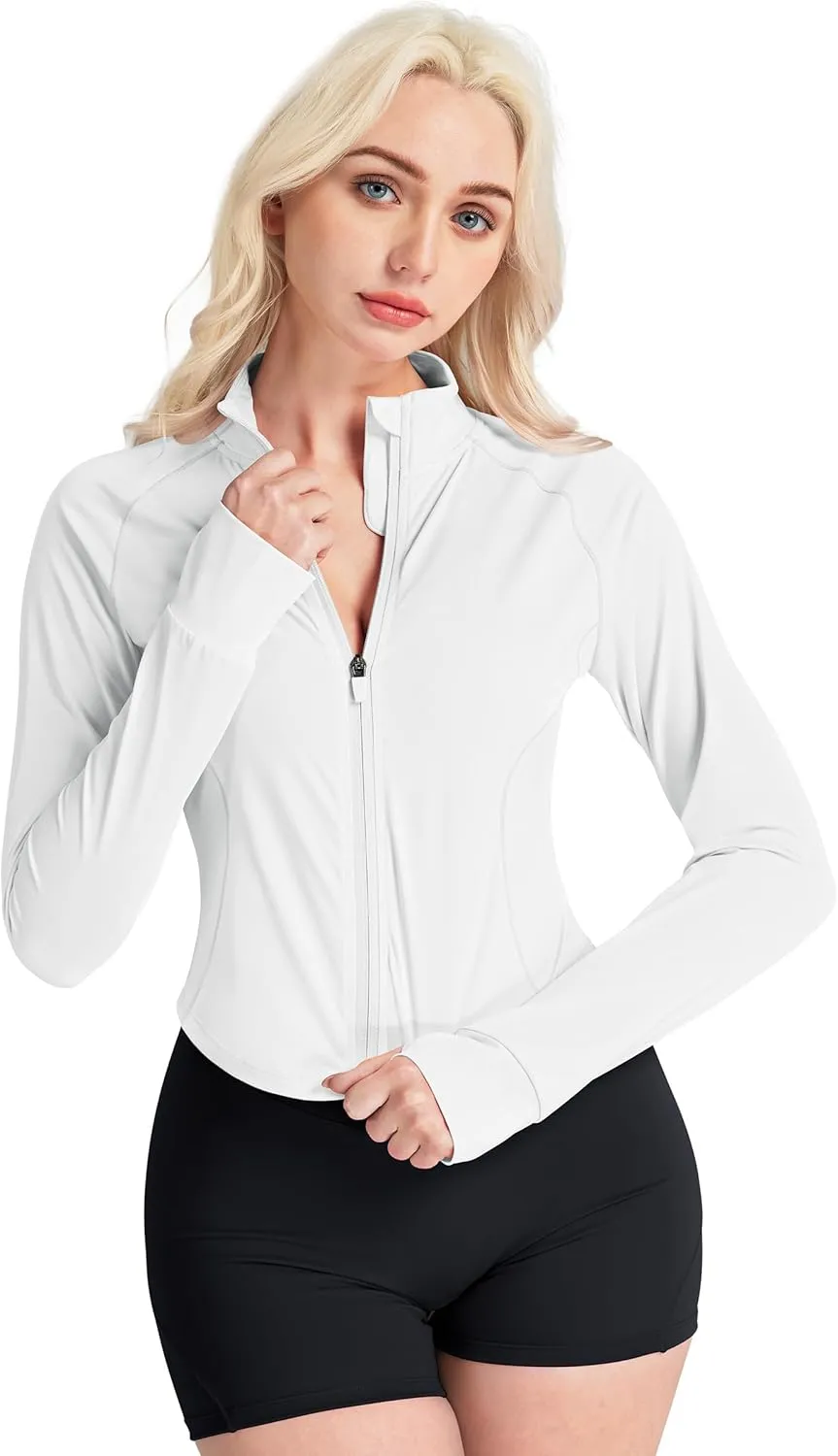 GYM RAINBOW Women's UPF 50  Sun Protection Jacket Cooling Cropped Lightweight Sun Shirt Running Jacket Outdoor Hiking