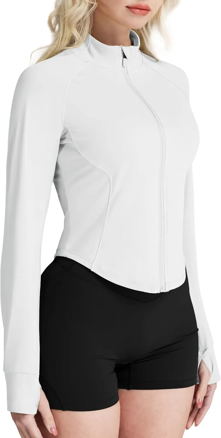 GYM RAINBOW Women's UPF 50  Sun Protection Jacket Cooling Cropped Lightweight Sun Shirt Running Jacket Outdoor Hiking