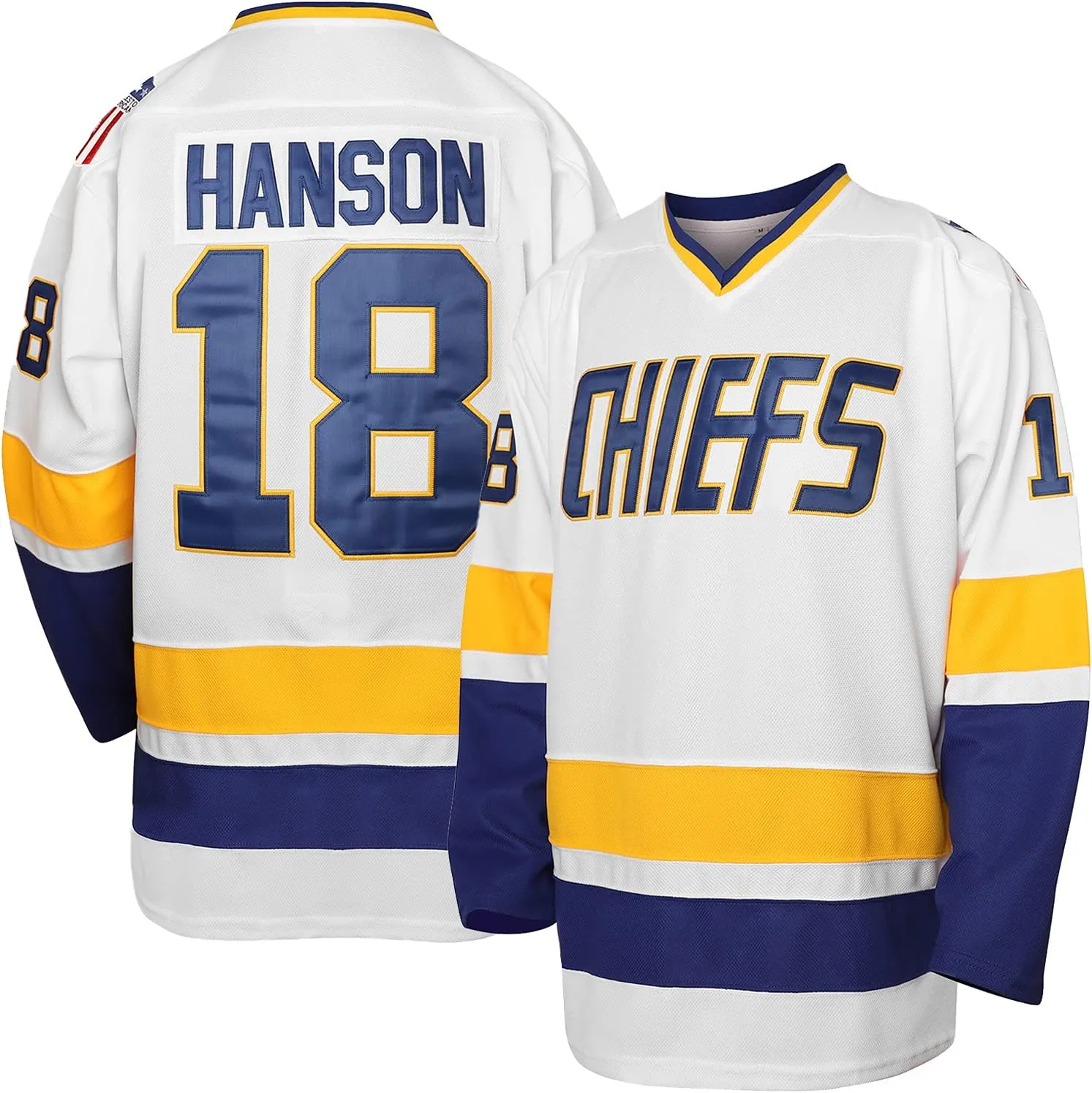 Hanson Brothers Jersey, Charlestown Chiefs 16,17,18 Slap Shot Ice Hockey Movie Jersey