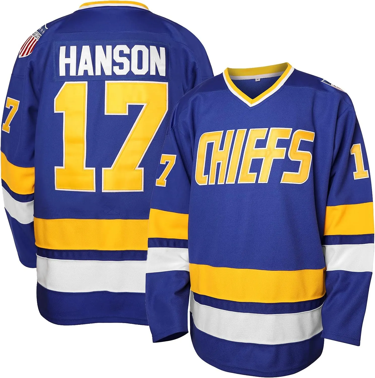 Hanson Brothers Jersey, Charlestown Chiefs 16,17,18 Slap Shot Ice Hockey Movie Jersey