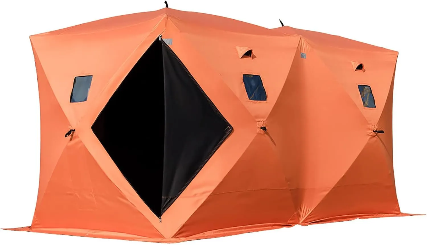 Happybuy Ice Fishing Tent Waterproof Pop-up 2/3/4/8 Person Carrying Bag Ice Shelter Fishing Tent with Detachable Ventilation Windows Oxford Fabric Zippered Door