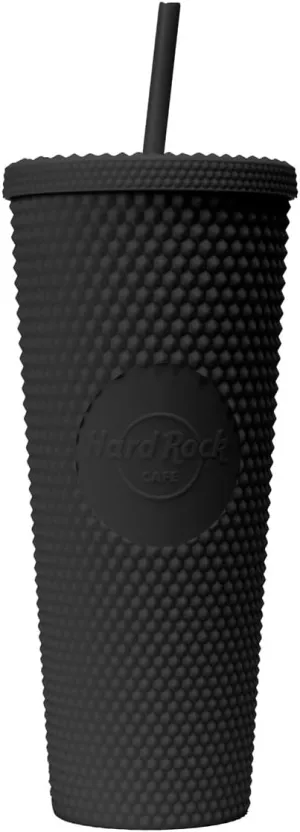 Hard Rock Pop of Color 24oz Tumbler With Straw Black