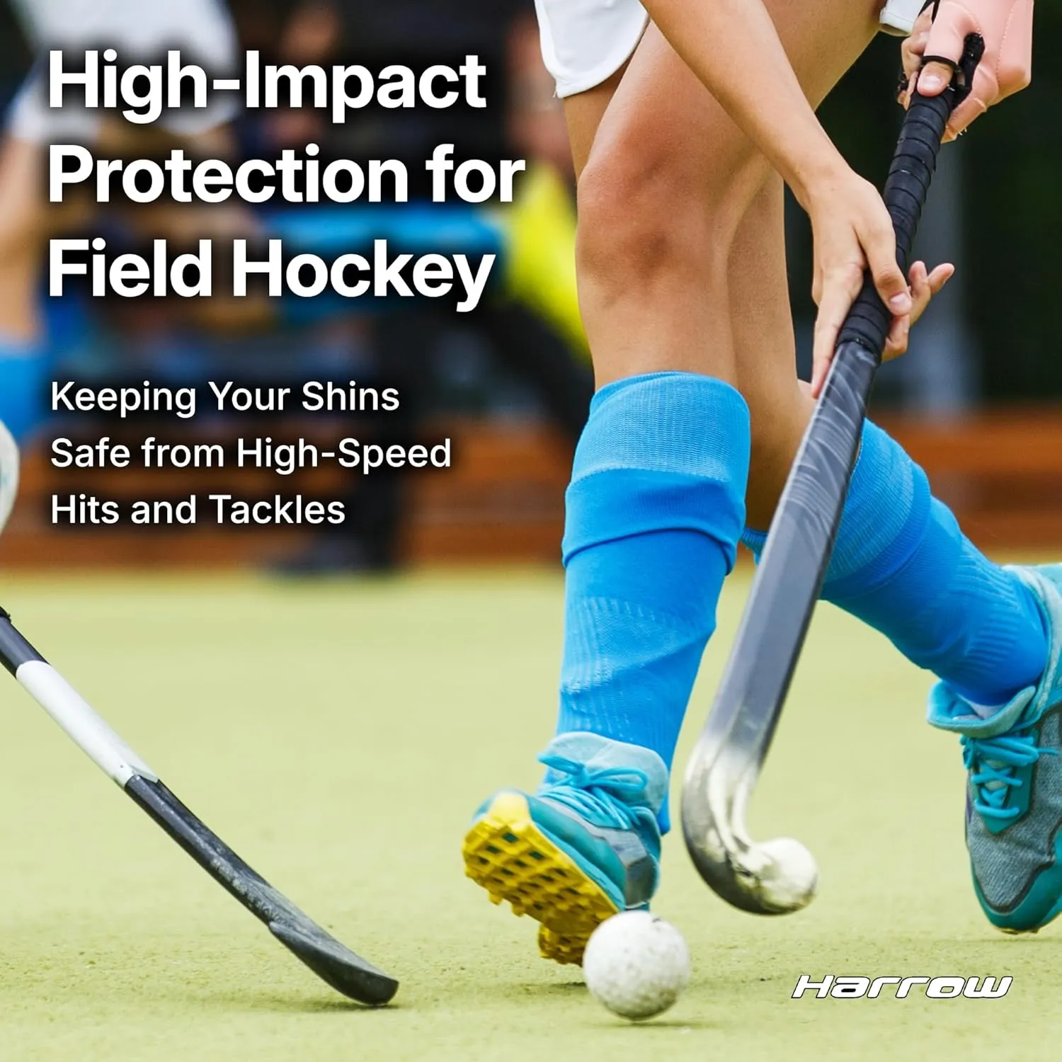 Harrow Probot Shin Guards White | High-Impact Protection for Field Hockey, Lacrosse & Ice Hockey | Lightweight, Breathable, & Durable Design | Available in Small, Medium, Large