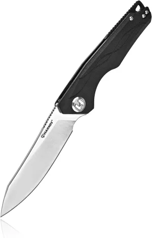 Harvest Pocket knife with Sandvik 14C28N Steel Folding Knife with G10 Handle for Camping Hunting Surviral (Black)