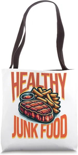 Healthy Organic junk delicious fries and steak rib eye Tote Bag