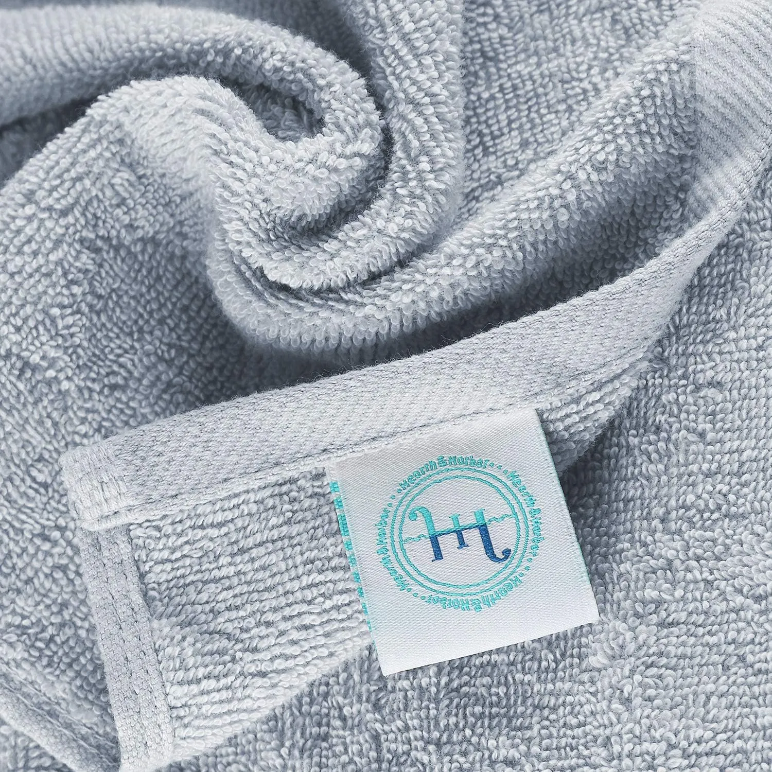 Hearth & Harbor Washcloths 12 Pack - 100% Cotton Washcloth for Body and face, High Absorbent and Soft 13"x13" Body Wash Cloth, Quick Dry - Ice Blue Washcloths
