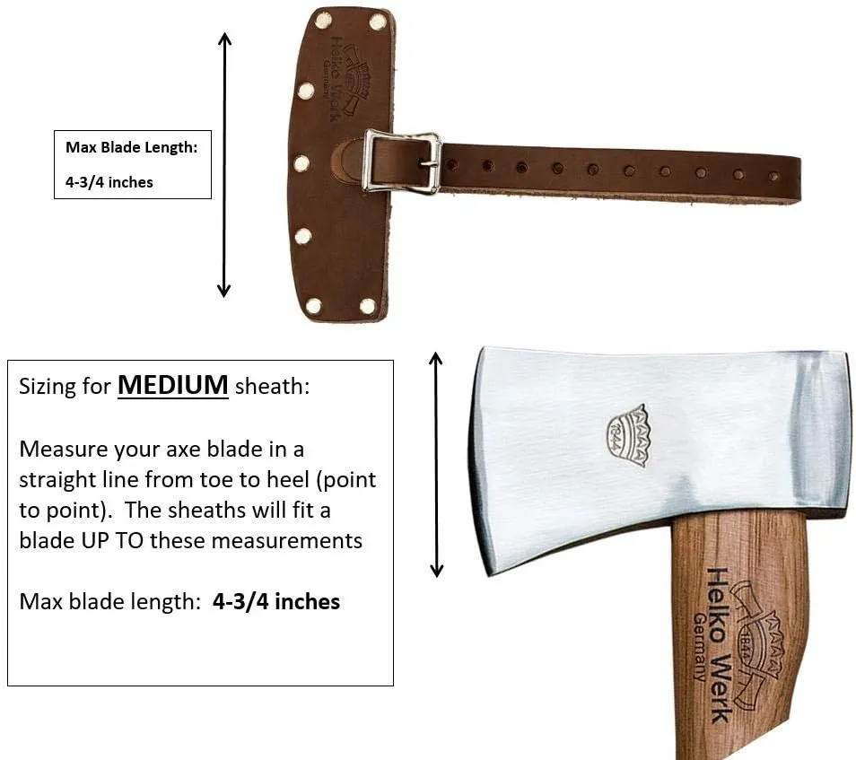 Helko Werk Helko Werk Leather Axe Sheath (Medium) - Genuine Leather Sheath for Axes and Hatchets Leather and Hatchet Cover and Axe Cover (Medium) S122