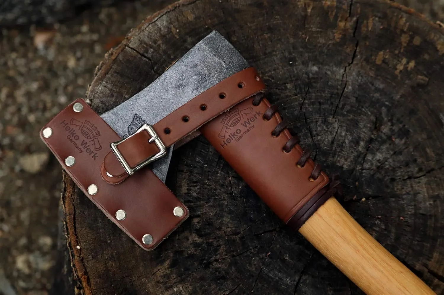 Helko Werk Helko Werk Leather Axe Sheath (Medium) - Genuine Leather Sheath for Axes and Hatchets Leather and Hatchet Cover and Axe Cover (Medium) S122