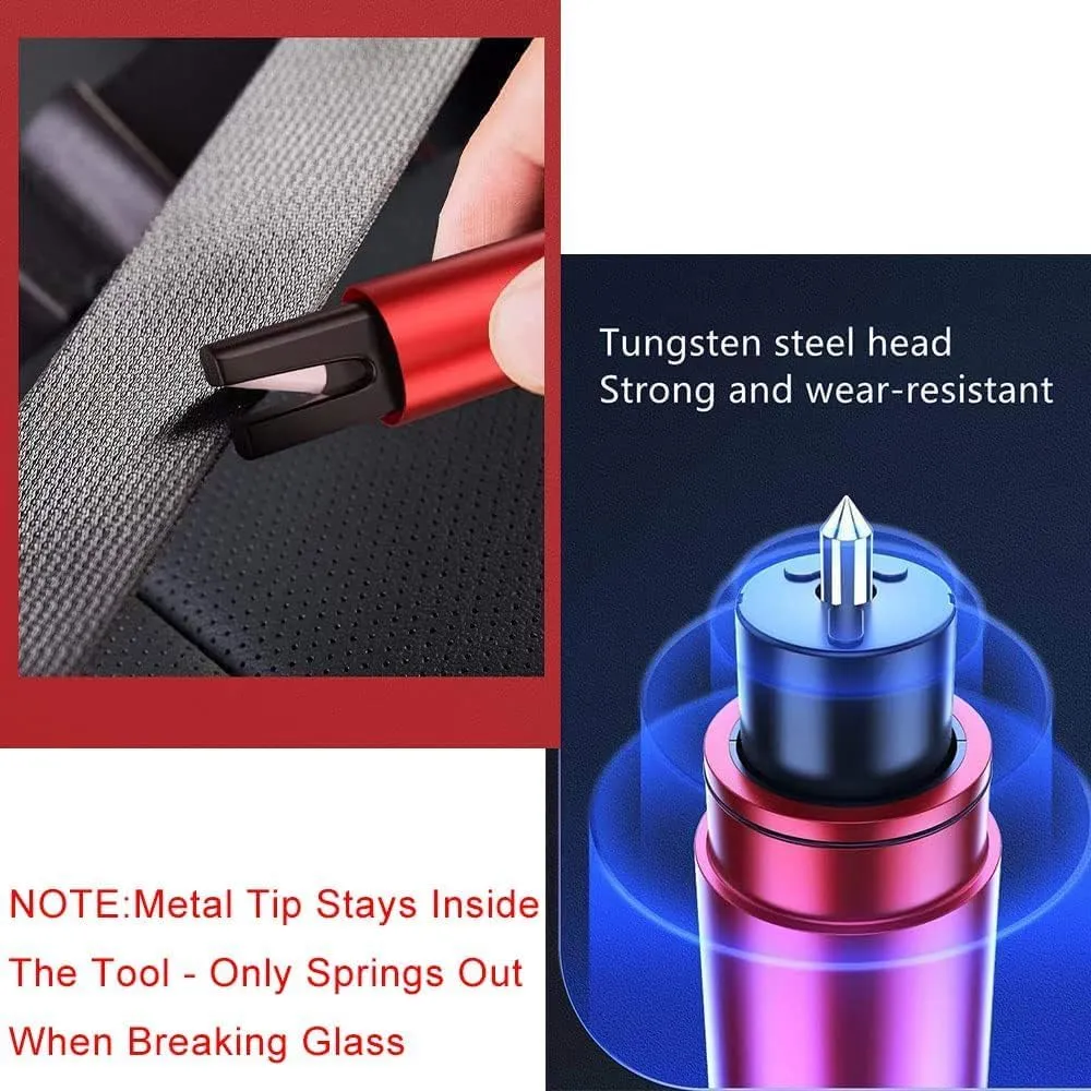 HHXS Car Window Breaker Seatbelt Cutter Tool, Safe Hammer Glass Breaker Under Water Safety Hammer Emergency Escape Glass Breaker Life Hammer for Car (4 Pcs, Red)