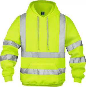 Hi Vis Men's Solid Color Reflective Visibility Sweatshirts Pullover