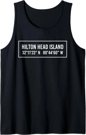 HILTON HEAD ISLAND SC SOUTH CAROLINA Funny City Coordinates Tank Top