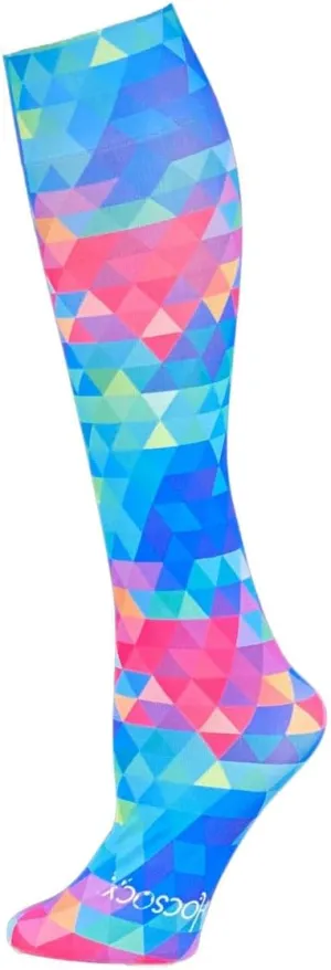 Hocsocx Bright Kaleidoscope Socks Performance Liner Moisture-Wicking Protection for Field Hockey, Ice Hockey, and Soccer