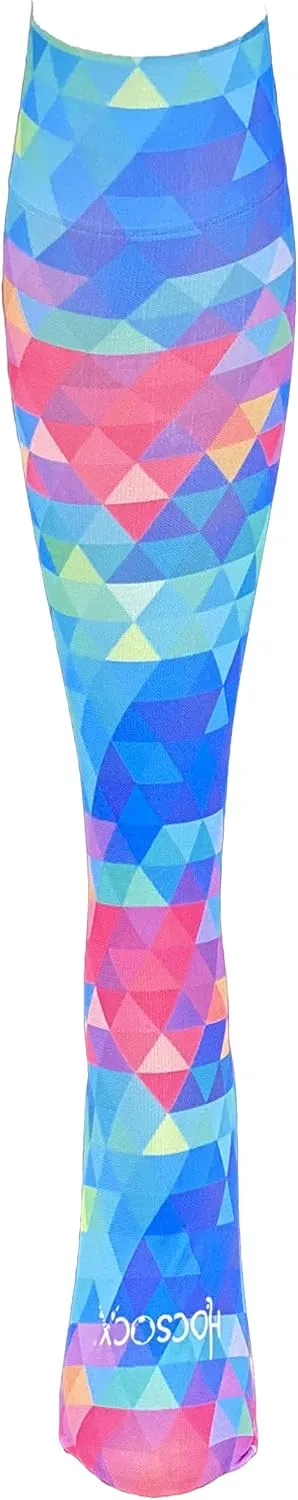 Hocsocx Bright Kaleidoscope Socks Performance Liner Moisture-Wicking Protection for Field Hockey, Ice Hockey, and Soccer