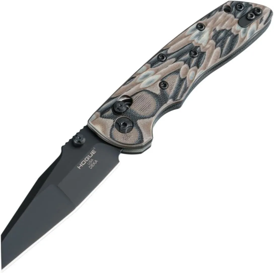 Hogue 24267 Deka 3.25" ABLE Lock Folder - Modified Wharncliffe Blade Black Finish - G-10 Frame - G-Mascus Dark Earth, Multi, One Size