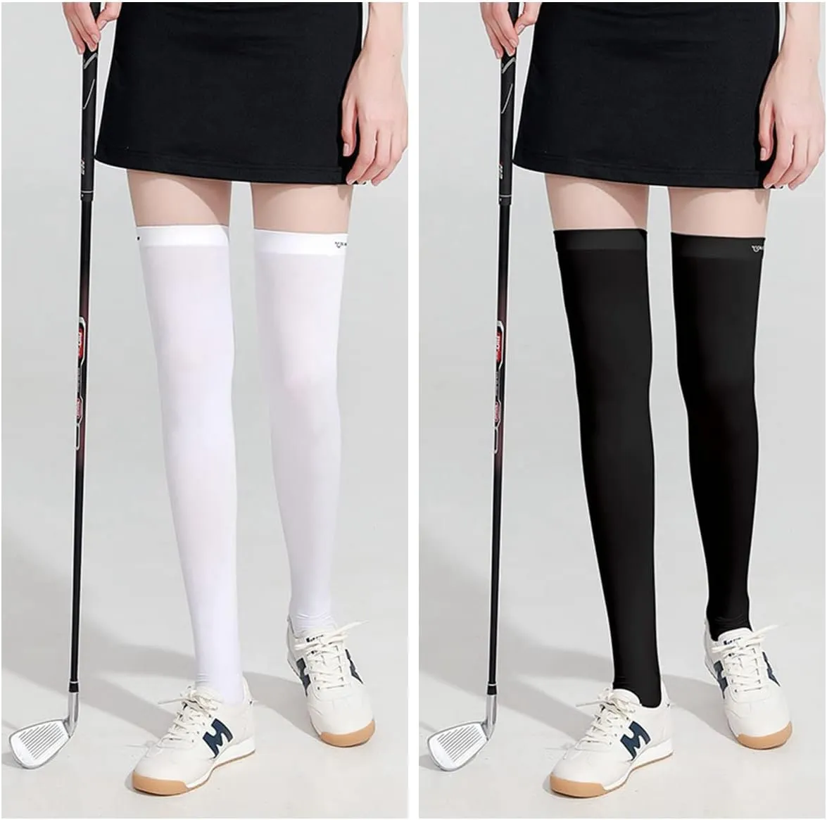 Hopply Golf Sun Protection Socks UPF50  Overknee Stocking Ice Silk Breathable Cool Socks for Women School Outdoor Sports
