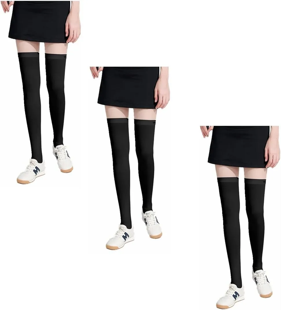 Hopply Golf Sun Protection Socks UPF50  Overknee Stocking Ice Silk Breathable Cool Socks for Women School Outdoor Sports