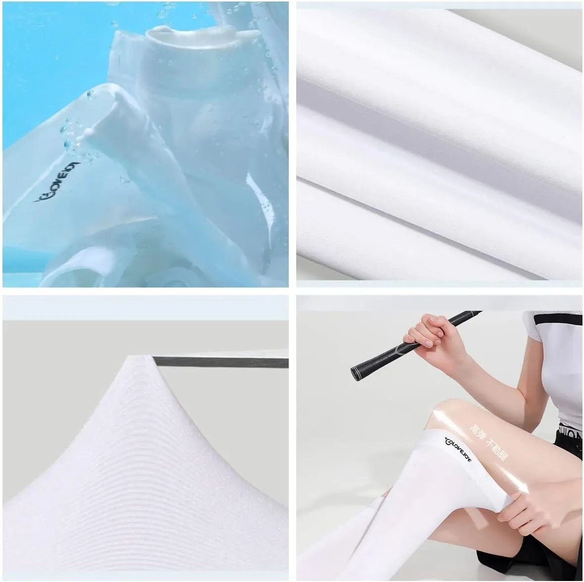Hopply Golf Sun Protection Socks UPF50  Overknee Stocking Ice Silk Breathable Cool Socks for Women School Outdoor Sports