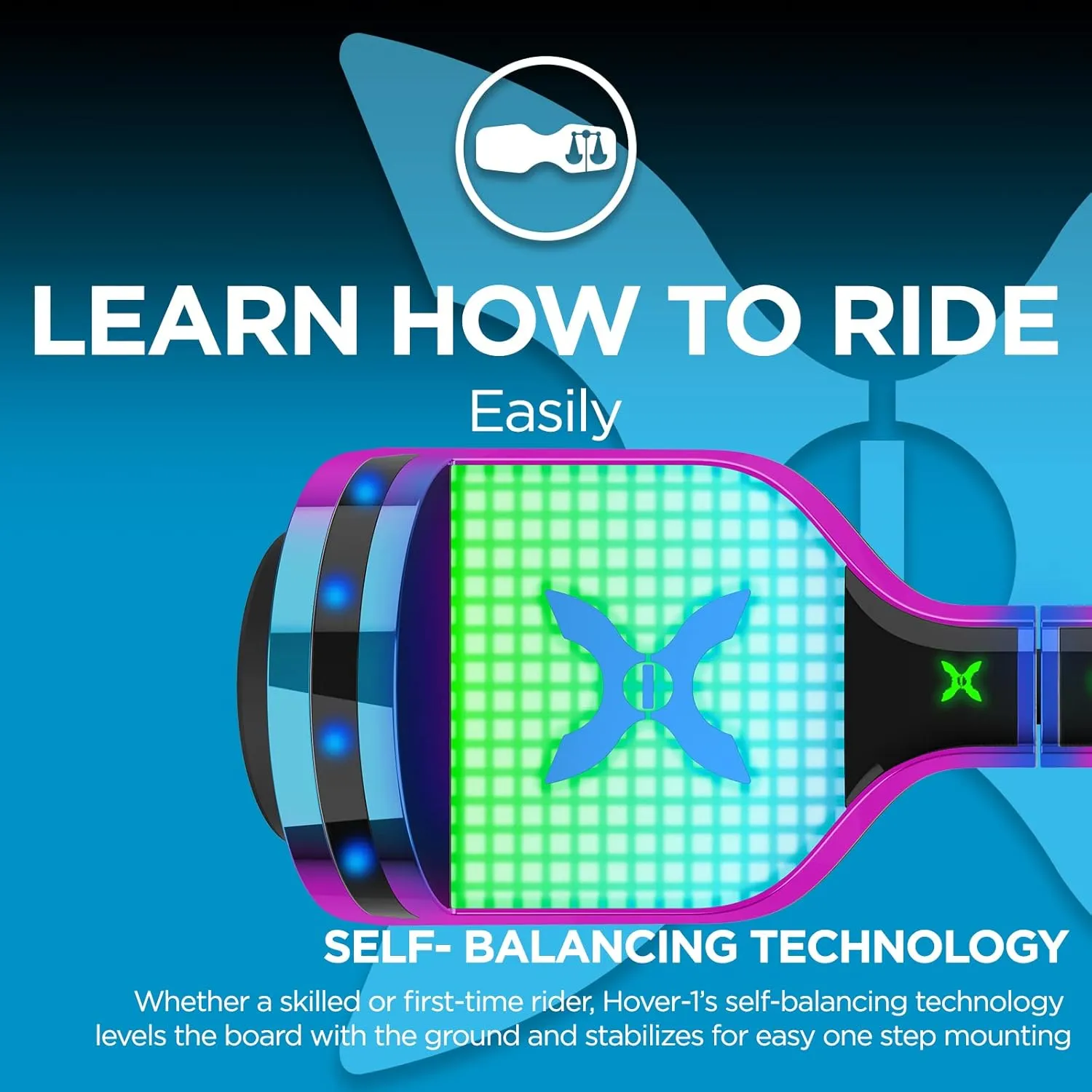 Hover-1 Astro Electric Hoverboard 7MPH Top Speed, 9 Mile Range, 5HR Run-Time, Built-In Bluetooth Speaker, Self Balancing Scooters Rider Modes: Beginner to Expert
