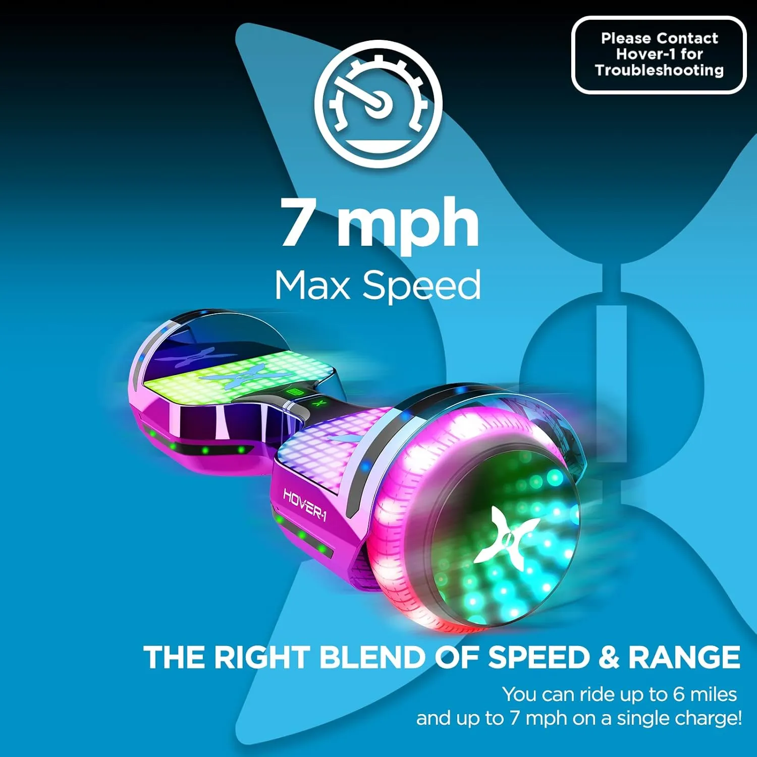 Hover-1 Astro Electric Hoverboard 7MPH Top Speed, 9 Mile Range, 5HR Run-Time, Built-In Bluetooth Speaker, Self Balancing Scooters Rider Modes: Beginner to Expert