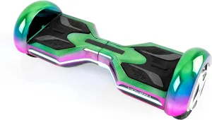 Hover-1 Eclipse Electric Hoverboard | 8MPH Top Speed, 8 Mile Range, 3.5HR Full-Charge, Built-In Bluetooth Speaker, Rider Modes: Beginner to Expert, Iridescent