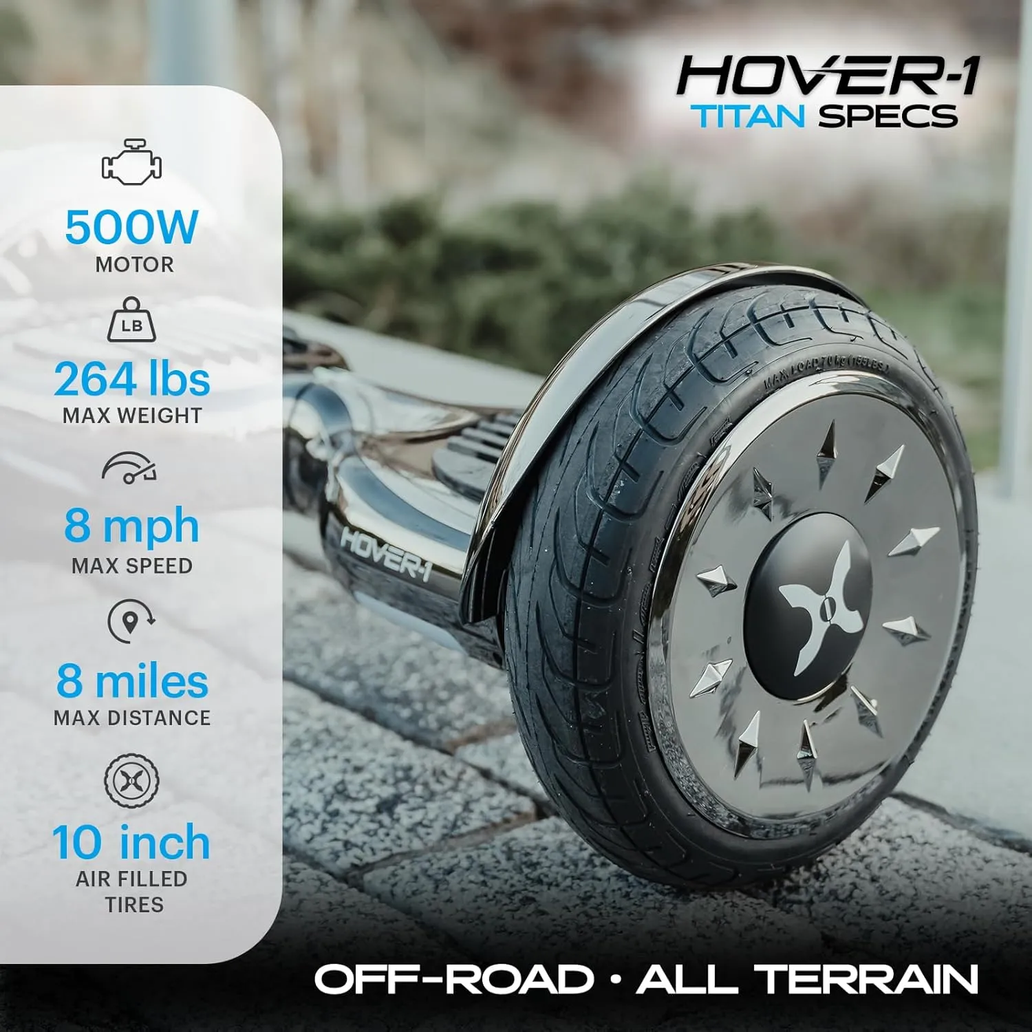 Hover-1 Titan Electric Hoverboard | 8MPH Top Speed, 8 Mile Range, 3.5HR Full-Charge, Built-In Bluetooth Speaker, Rider Modes: Beginner to Expert